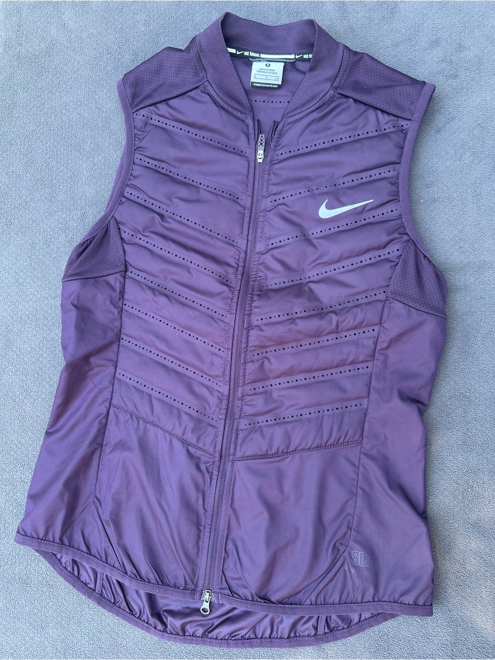 Nike Aeroloft Vest Womens Small Purple 800 Down Fill Running Outdoor